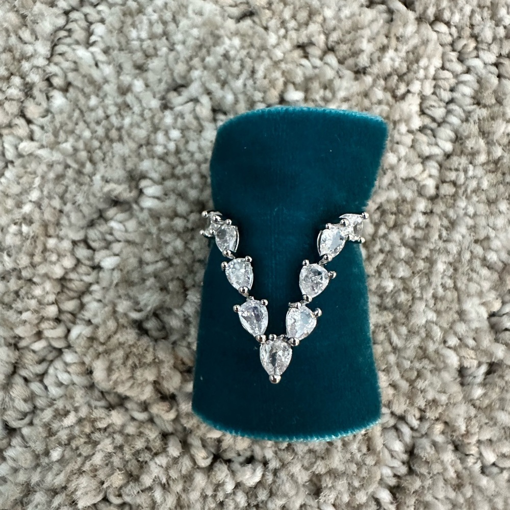 Elegant Silver Ring with Clear Stones